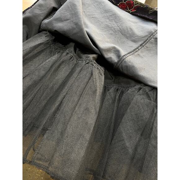 Vintage 90s Y2K Rampage Dark Romantic Whimsigoth Floral Halter Mini Dress - Picture 8 of 8